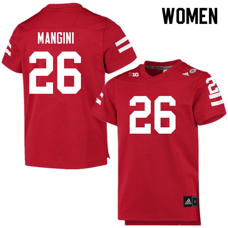 Women #26 Roman Mangini Nebraska Cornhuskers College Football Jerseys Sale-Scarlet